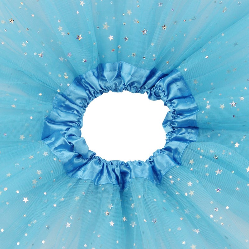 JastoreÂ® Girls Layered Stars Sequins Tutu Skirt Princess Ballet Dance Dress (Blue) - Image 3